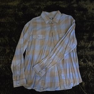 **5 For $25 Bundle Deal** Men's Beige and Blue Checkered Shirt